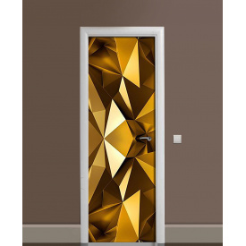 Наклейка на дверь Zatarga «Золотая геометрия» 650х2000 мм виниловая 3Д наклейка декор самоклеящаяся