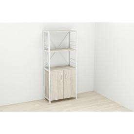 Этажерка 3/60 Ferrum-decor Серии Конект с тумбой 144x60x28 Белый ДСП Сонома (FD1031)