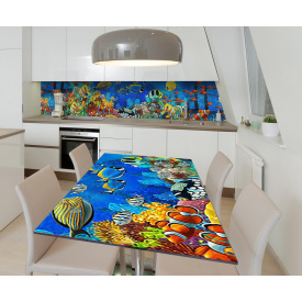 Наклейка 3Д виниловая на стол Zatarga «Тайны морского дна» 600х1200 мм для домов, квартир, столов, кофейн,