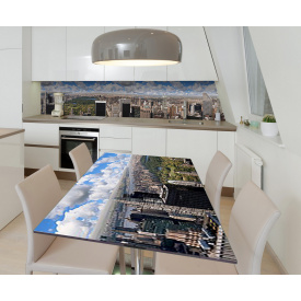 Наклейка 3Д виниловая на стол Zatarga «На вершине Лонг-Айленда» 650х1200 мм для домов, квартир, столов,