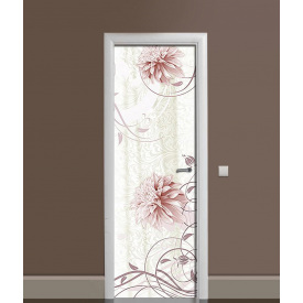 Наклейка на дверь Zatarga «Пудровый шёлк» 650х2000 мм виниловая 3Д наклейка декор самоклеящаяся