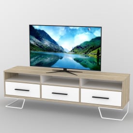 Тумба под телевизор Тиса Мебель ТВ-354 Дуб сонмоа Белый