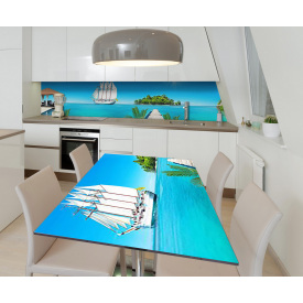 Наклейка 3Д виниловая на стол Zatarga «Добро пожаловать в рай» 650х1200 мм для домов, квартир, столов, кофейн,