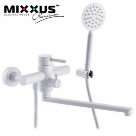 Смеситель для ванны длинный нос MIXXUS Sus White EURO (Chr-006), Польша (нержавеющая сталь)