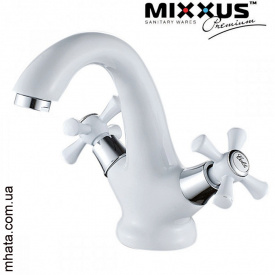 Смеситель для умывальника MIXXUS Omega White (белый) (Chr-161), Польша