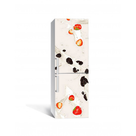 Наклейка на холодильник Zatarga «Ягідний шийк» 650х2000 мм вінілова 3Д наклейка декор на кухню самоклеюча