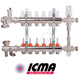Коллекторный узел в сборе для системы ТЕПЛЫЙ ПОЛ ICMA на 11 выходов артикул K011