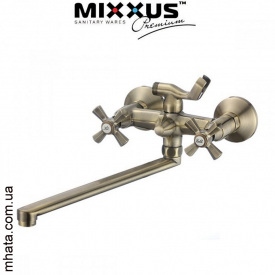 Смеситель для ванны длинный нос Mixxus Premium Retro Bronze Euro (Chr-140)