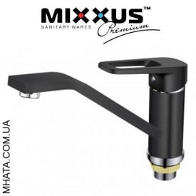 Змішувач для кухні ялинка на гайці 25 см Mixxus Nevada Black (Chr-555)