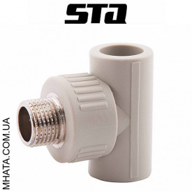 Трійник із зовнішнім різьбленням STA d25*1/2"н, Україна