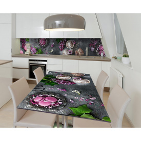 Наклейка 3Д виниловая на стол Zatarga «Лиловый маффин» 650х1200 мм для домов, квартир, столов, кофейн, кафе