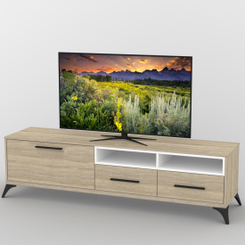 Тумба под телевизор Тиса Мебель ТВ-369 Дуб сонмоа Белый
