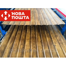 Профнастил Т-8 ПС-8 ПС 10 под дерево золотой дуб