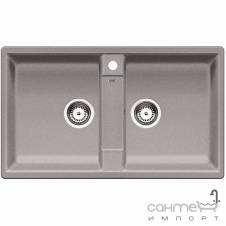 Гранитная кухонная мойка на две чаши Blanco Zia 9 Silgranit 516686 антрацит