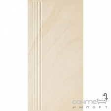 Плитка напольная ступень с прорезями Paradyz Arkesia Bianco Stopnica Prosta Mat. 29,8X59,8