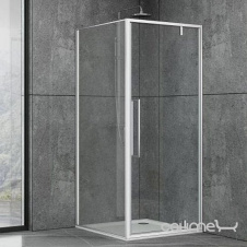 Душова кабіна Dusel DL198 + DL196 Chrome 100x100x190 профіль хром / скло прозоре