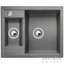 Гранитная кухонная мойка на полторы чаши Blanco Metra 6-F 519135 алюметаллик