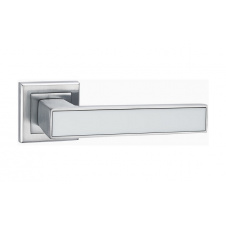 Дверная ручка LINDE Furnitura A-2015 MC/WHITE Матовый хром/белый