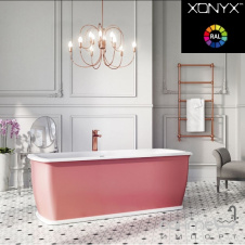 Отдельностоящая ванна из литого камня Balteco Epoque 170 белая внутри/Antique Pink RAL 3014