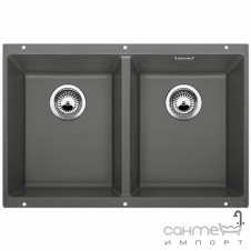 Гранитная кухонная мойка на две чаши Blanco Subline 350/350-U Silgranit 523577 жемчужный