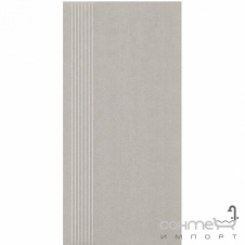 Плитка напольная ступень с прорезями Paradyz Doblo Grys Stopnica Prosta Mat. 29,8X59,8