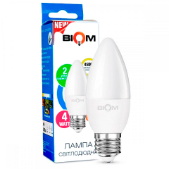 Світлодіодна лампа BIOM BT-548 4W E27 4500K Свічка Дніпро