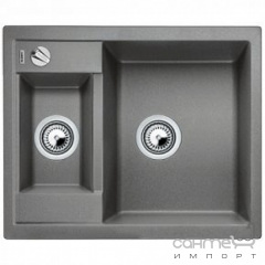 Гранитная кухонная мойка на полторы чаши Blanco Metra 6-F 519134 антрацит Хуст