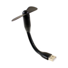 Портативный гибкий мини USB вентилятор Черный (45348) Луцьк