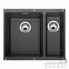Гранитная кухонная мойка на полторы чаши Blanco Subline 340/160-F Silgranit 523569 темная скала Чернівці