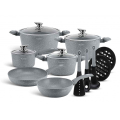 Набор посуды Edenberg с антипригарным мраморным покрытием 15 предметов Луцьк