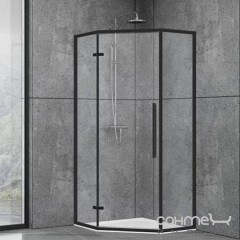 Пентагональная душевая кабина Dusel DL197HB Black Matt 90х90х190 профиль черный матовый/стекло прозрачное Харьков