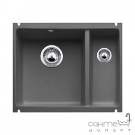 Керамическая кухонная мойка на полторы чаши Blanco Subline PuraPlus 350/150-U без клапана-автомата 514522, глянцевый белый