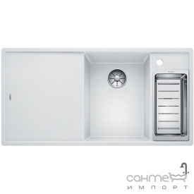 Кухонная мойка на полторы чаши с сушкой Blanco Axia III 6 S Silgranit 523477 правая, белый