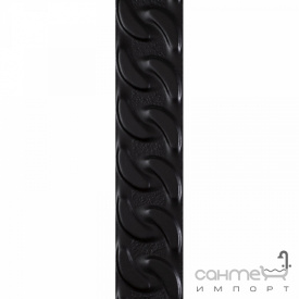 Настенная плитка фриз Paradyz Fashion Spirit Black Listwa Struktura 9x39,8