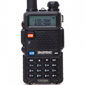 Рация Baofeng UV-5R Black + Гарнитура Baofeng c кнопкой РТТ