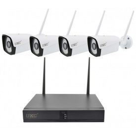 Комплект видеонаблюдения беспроводной DVR KIT CAD Full HD UKC 8004/6673 WiFi 4ch набор на 4 камеры