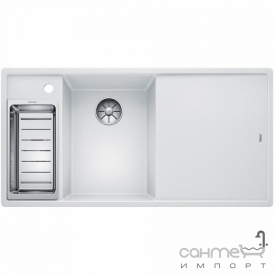 Кухонная мойка на полторы чаши с сушкой Blanco Axia III 6 S Silgranit 525850 левая, черная