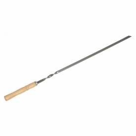 Шампур с деревянной ручкой ПикничОК Плоский 600х10х3 мм (hub_b4o1su)