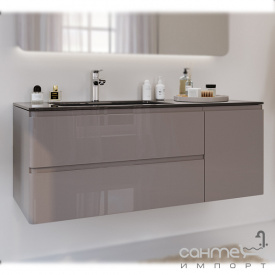 Тумба подвесная без раковины Marsan Adele 1300 правосторонняя черная