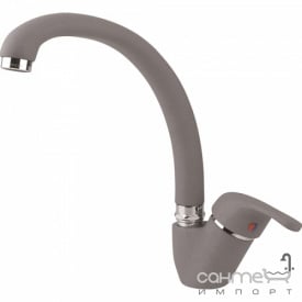 Гранитный смеситель для кухни высокий &quot;ухо&quot; AquaSanita 2813-120 церрус