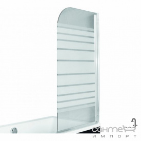 Шторка для ванны Besco PMD Piramida Ambition-1 75х130 профиль хром стекло с полосками