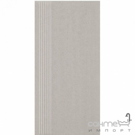 Плитка напольная ступень с прорезями Paradyz Doblo Grys Stopnica Prosta Mat. 29,8X59,8