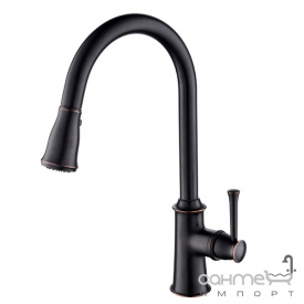 Змішувач для кухні з витяжним виливом Imprese Podzima Zrala ZMK02170815 тосканська бронза