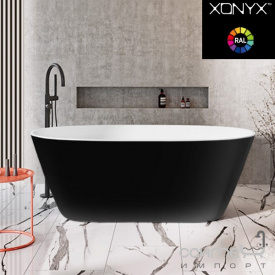 Отдельностоящая ванна из литого камня Balteco Nido 170 белая внутри/Grey Aluminium RAL 9007