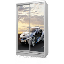 Шкаф купе двухдверный детский 120х180х60 i8 BMW