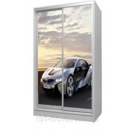 Шкаф купе двухдверный детский 120х180х60 i8 BMW