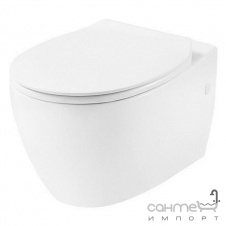 Подвесной безободковый унитаз с сидением slim softclose Devit Acqua 3020155 белый