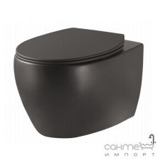 Подвесной безободковый унитаз с сидением slim softclose Devit Acqua 3020155B матовый черный