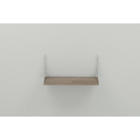 Полиця настінна Ferrum-decor Ханді 2 240x600x240 метал Білий ДСП Сонома Трюфель 16 мм (XND0033)