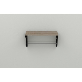 Полка настенная Ferrum-decor Комфи 260x500x240 металл Черный ДСП Сонома Трюфель 16 мм (KOM0005)